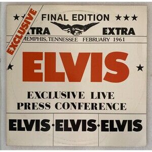 Elvis Exclusive Live Press Conference 1961 Memphis TN Vinyl LP Gr Valley GV 2001